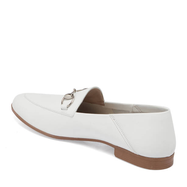 Beyaz Hakiki Deri Kadın Loafer - K26I1AY68408-A26 - 2