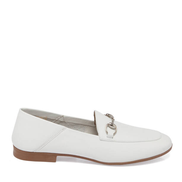 Beyaz Hakiki Deri Kadın Loafer - K26I1AY68408-A26 - 3