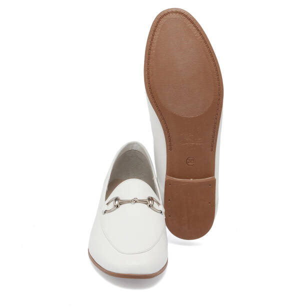 Beyaz Hakiki Deri Kadın Loafer - K26I1AY68408-A26 - 4