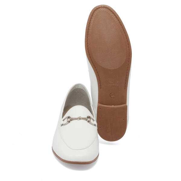 Beyaz Hakiki Deri Kadın Loafer - K26I1AY68408-A26 - 4