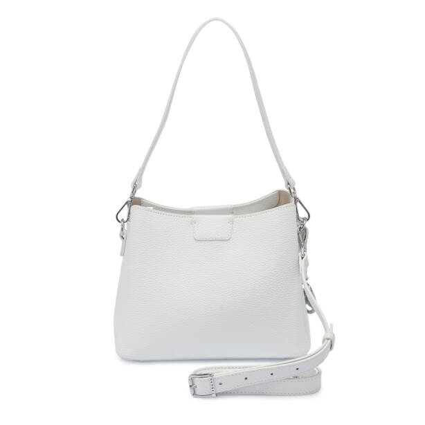Beyaz Hakiki Deri Kadın Omuz Çantası - S26Y1BC80172-B69 - 3