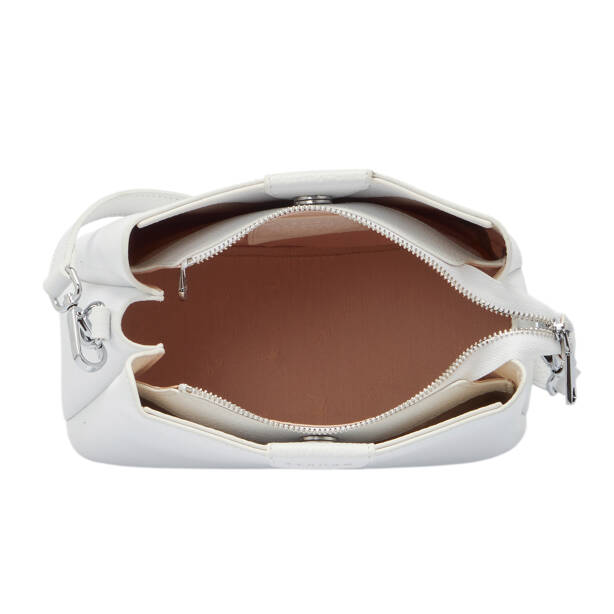 Beyaz Hakiki Deri Kadın Omuz Çantası - S26Y1BC80172-B69 - 4