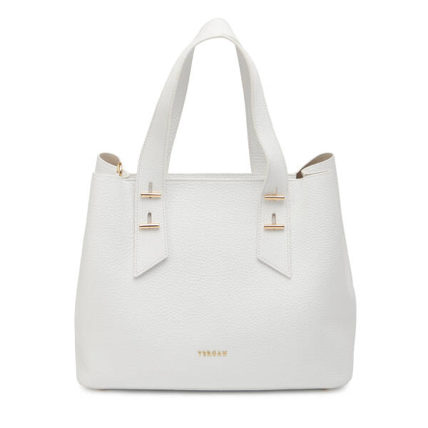 Beyaz Hakiki Deri Kadın Omuz Çantası - S26Y1BC80485-B69 - 1