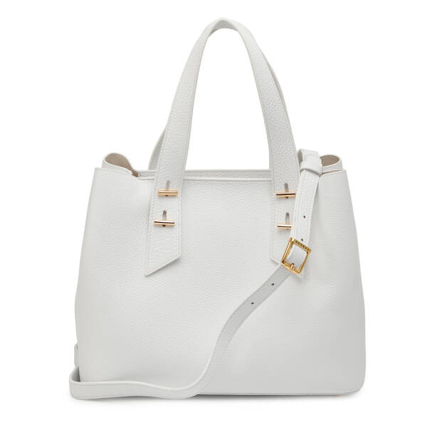 Beyaz Hakiki Deri Kadın Omuz Çantası - S26Y1BC80485-B69 - 3