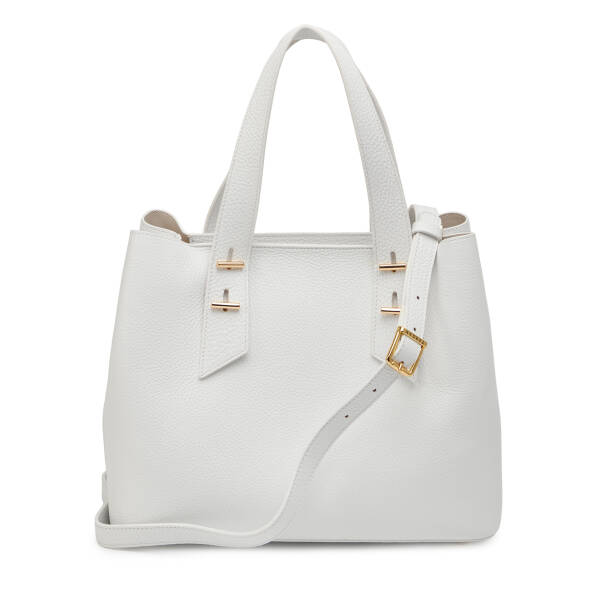 Beyaz Hakiki Deri Kadın Omuz Çantası - S26Y1BC80485-B69 - 3
