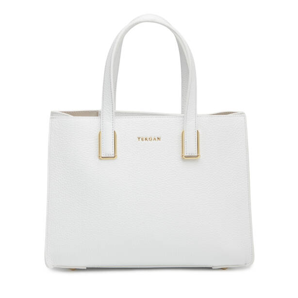 Beyaz Hakiki Deri Kadın Omuz Çantası - S26Y1BC80487-B69 