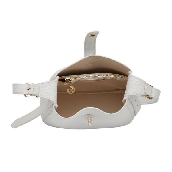 Beyaz Hakiki Deri Kadın Omuz Çantası - S26Y1BC80527-B69 - 4