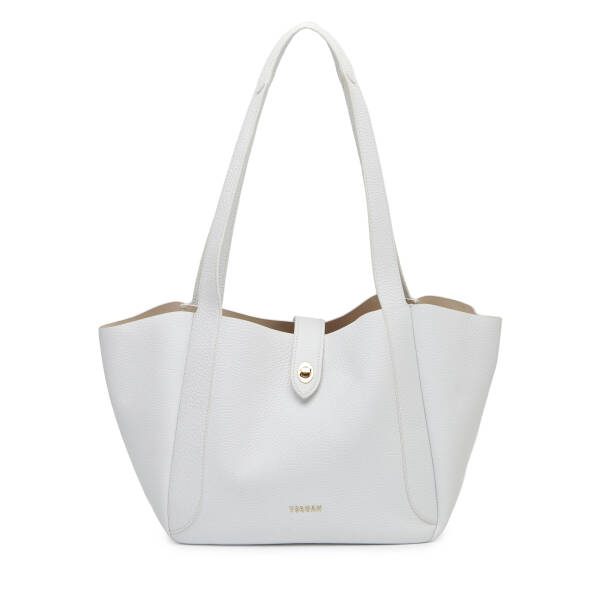 Beyaz Hakiki Deri Kadın Omuz Çantası - S26Y1BC80528-B69 - 1