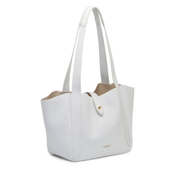 Beyaz Hakiki Deri Kadın Omuz Çantası - S26Y1BC80528-B69 - 2