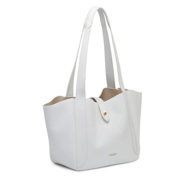 Beyaz Hakiki Deri Kadın Omuz Çantası - S26Y1BC80528-B69 - 2