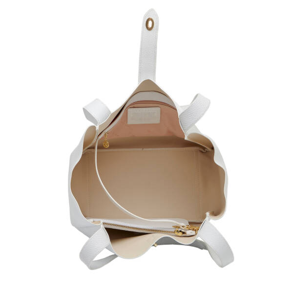 Beyaz Hakiki Deri Kadın Omuz Çantası - S26Y1BC80528-B69 - 4