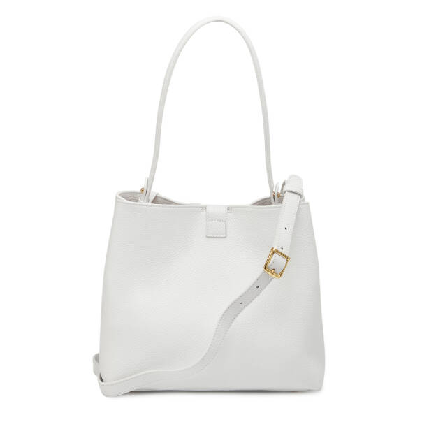 Beyaz Hakiki Deri Kadın Omuz Çantası - S26Y1BC80532-B69 - 3