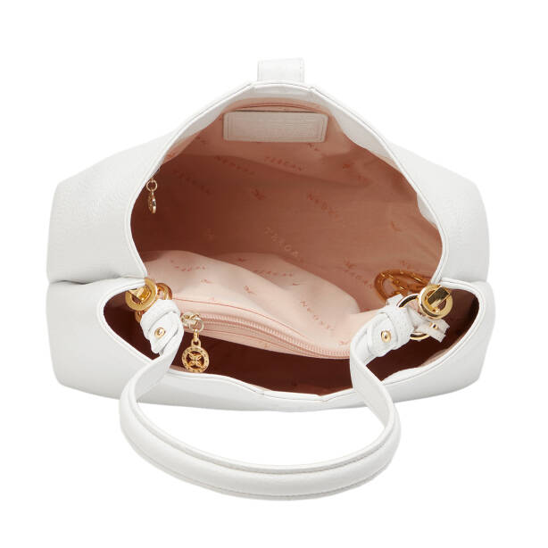 Beyaz Hakiki Deri Kadın Omuz Çantası - S26Y1BC80532-B69 - 4