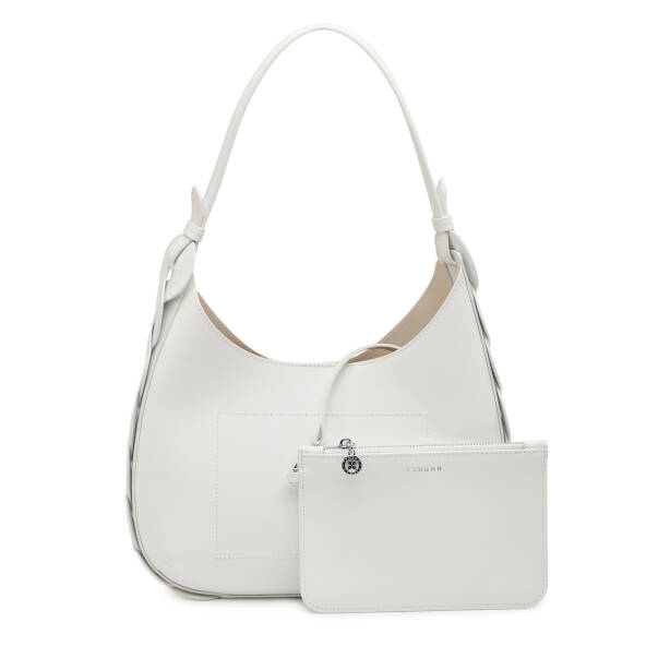 Beyaz Hakiki Deri Kadın Omuz Çantası - S26Y1BC80545-D10 - 3