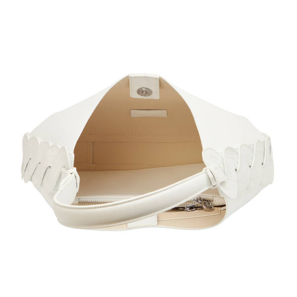 Beyaz Hakiki Deri Kadın Omuz Çantası - S26Y1BC80545-D10 - 4