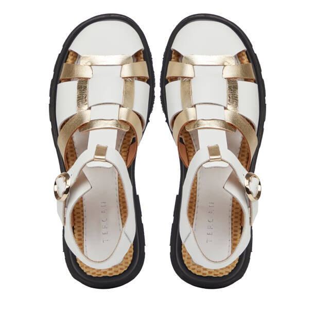 Beyaz Hakiki Deri Kadın Sandalet - K25Y1SN67958-A26 - 5