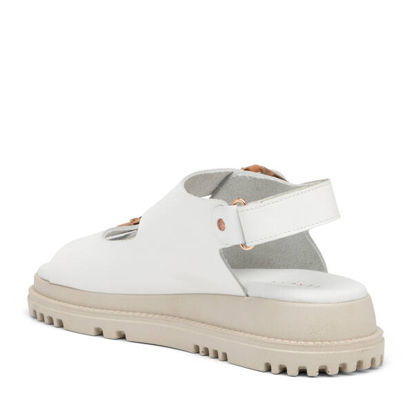 Beyaz Hakiki Deri Kadın Sandalet - K25Y1SN67990-A26 - 4