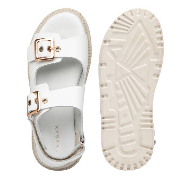 Beyaz Hakiki Deri Kadın Sandalet - K25Y1SN67990-A26 - 6