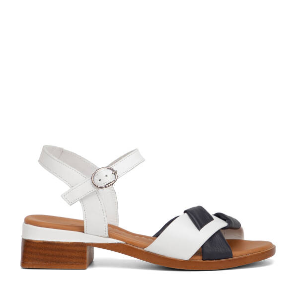 Beyaz Hakiki Deri Kadın Sandalet - K26Y1SN68534-L94 - 1