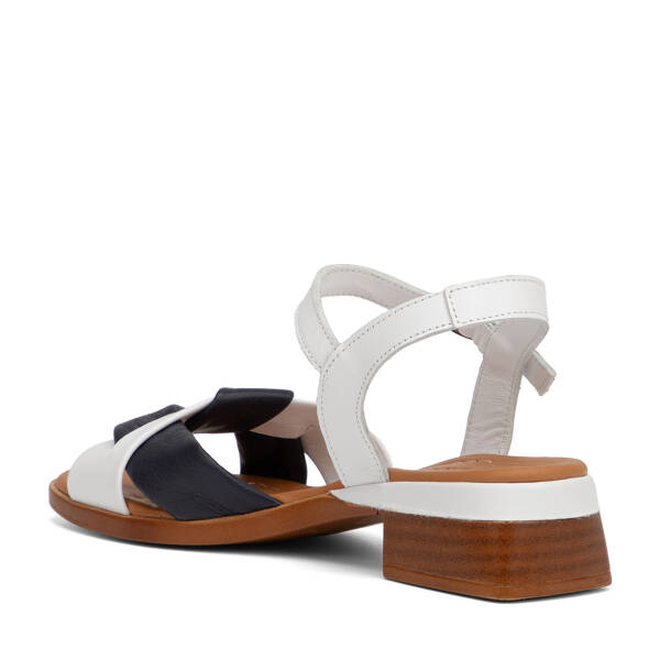 Beyaz Hakiki Deri Kadın Sandalet - K26Y1SN68534-L94 - 4