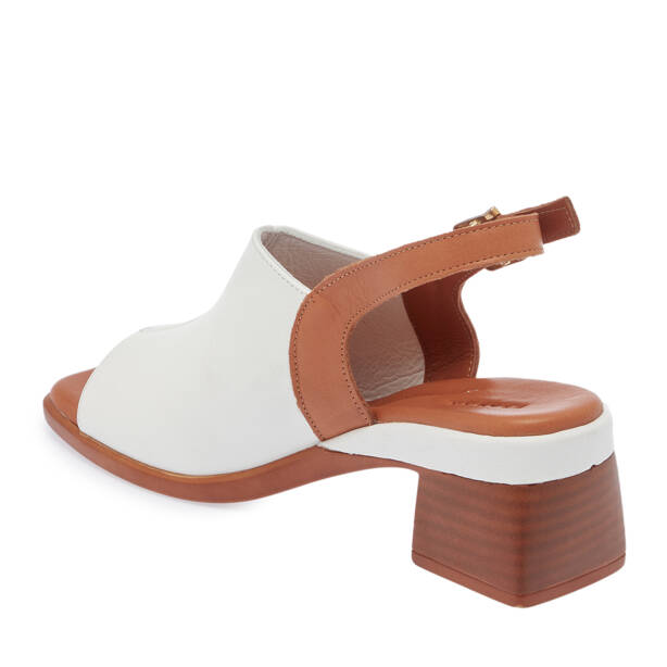 Beyaz Hakiki Deri Kadın Sandalet - K26Y1SN68537-A26 - 2