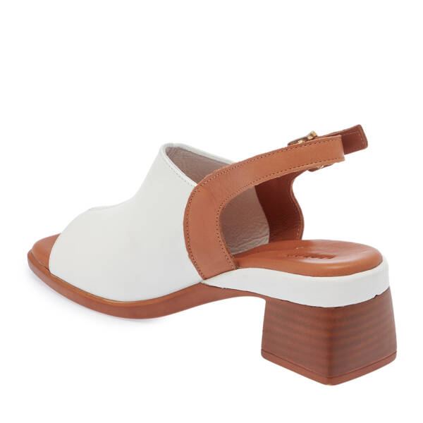 Beyaz Hakiki Deri Kadın Sandalet - K26Y1SN68537-A26 - 2