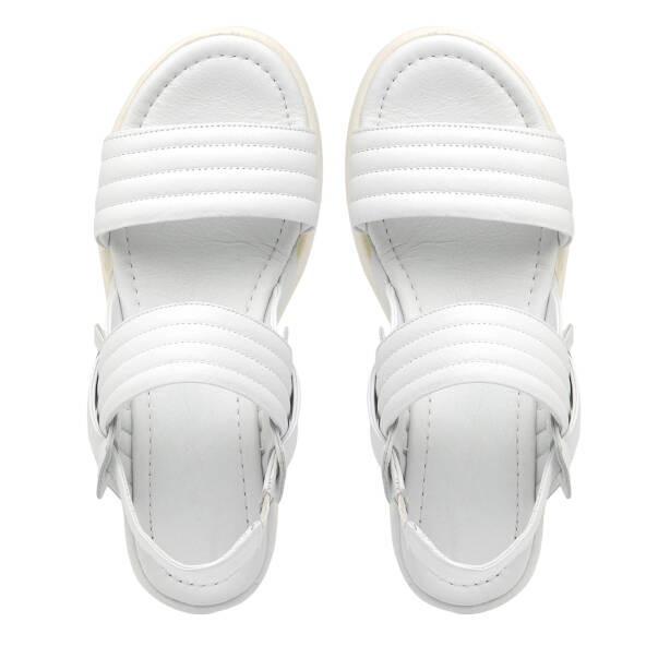 Beyaz Hakiki Deri Kadın Sandalet - K26Y1SN68669-A26 - 5