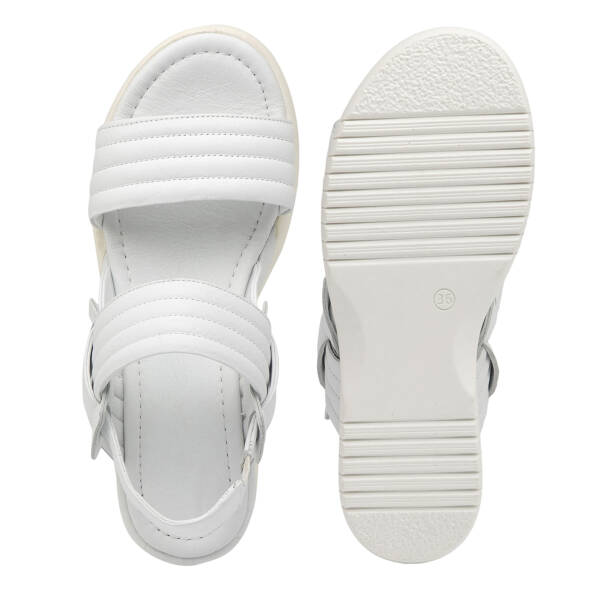 Beyaz Hakiki Deri Kadın Sandalet - K26Y1SN68669-A26 - 6