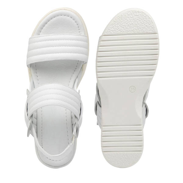 Beyaz Hakiki Deri Kadın Sandalet - K26Y1SN68669-A26 - 6