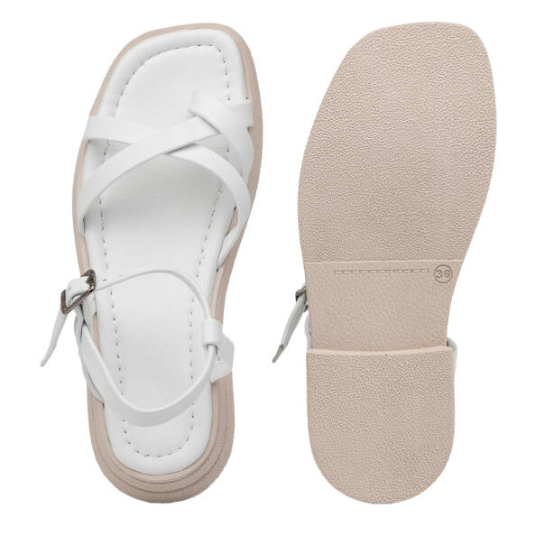 Beyaz Hakiki Deri Kadın Sandalet - K26Y1SN68671-A26 - 6