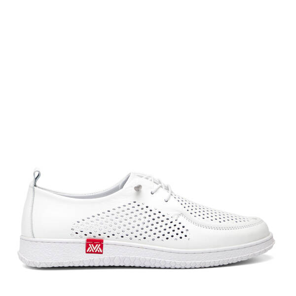 Beyaz Hakiki Deri Kadın Sneaker - K26I1AY68442-A26 - 1