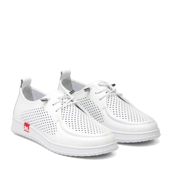 Beyaz Hakiki Deri Kadın Sneaker - K26I1AY68442-A26 - 2