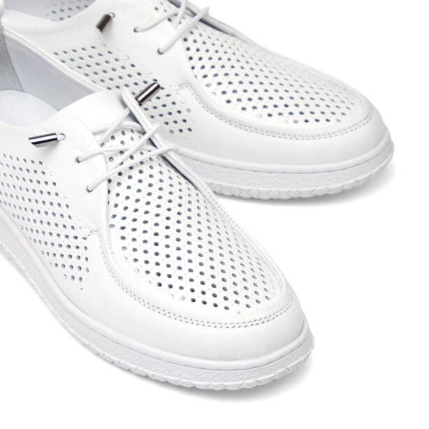 Beyaz Hakiki Deri Kadın Sneaker - K26I1AY68442-A26 - 3