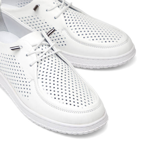 Beyaz Hakiki Deri Kadın Sneaker - K26I1AY68442-A26 - 3