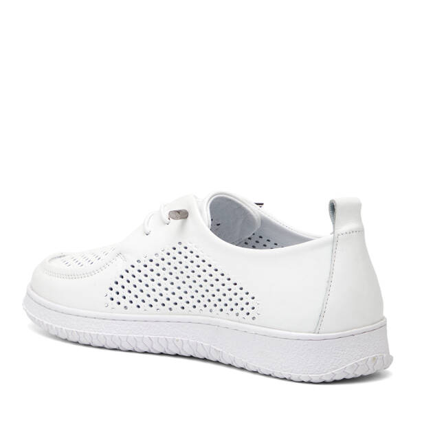 Beyaz Hakiki Deri Kadın Sneaker - K26I1AY68442-A26 - 4