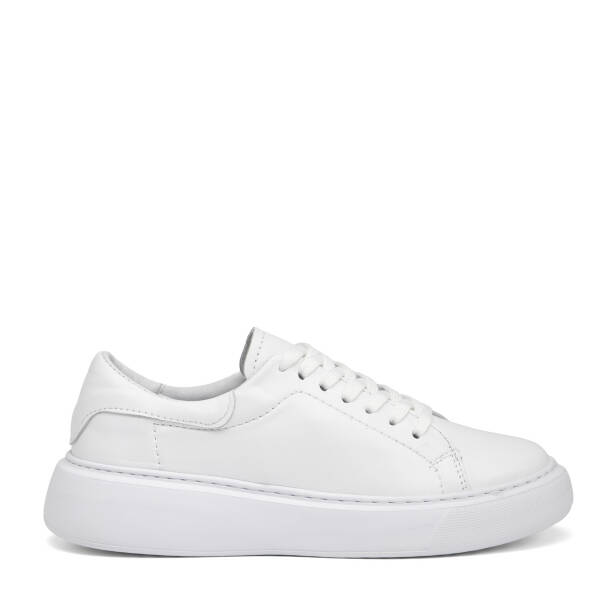 Beyaz Hakiki Deri Kadın Sneaker - K26I1AY68467-A26 - Tergan