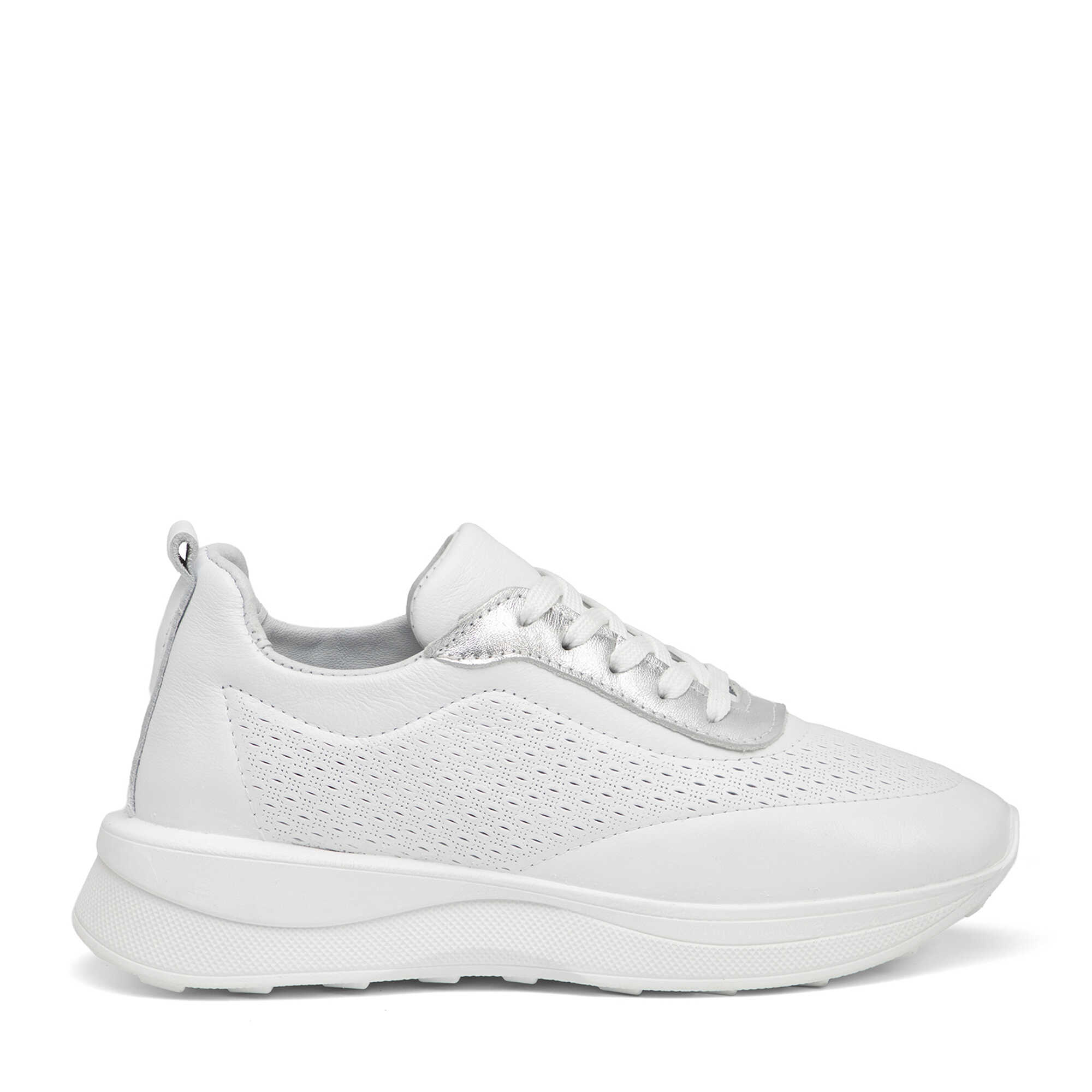 Beyaz Hakiki Deri Kadın Sneaker - K26I1AY68472-A26