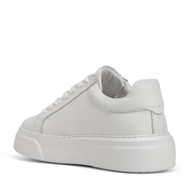 Beyaz Hakiki Deri Kadın Sneaker - K4MEAY068702-B69 - Tergan Four Season