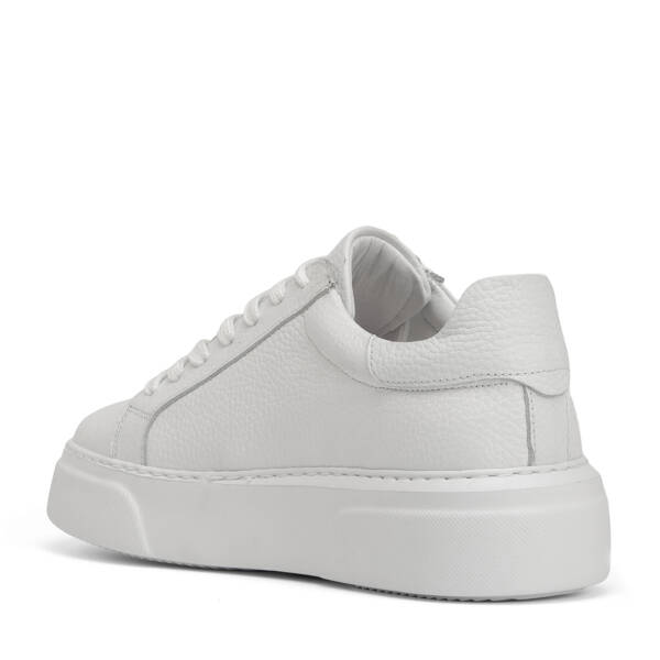 Beyaz Hakiki Deri Kadın Sneaker - K4MEAY068702-B69 - 4