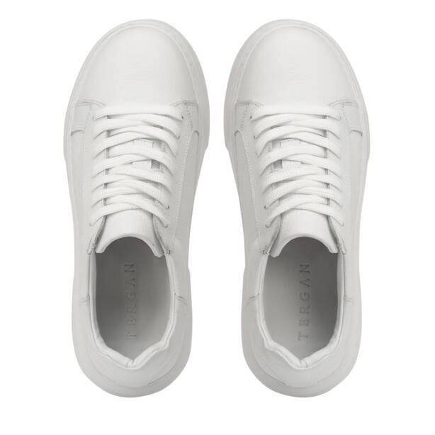 Beyaz Hakiki Deri Kadın Sneaker - K4MEAY068702-B69 - Tergan Four Season
