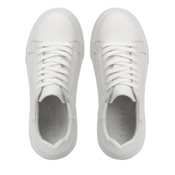 Beyaz Hakiki Deri Kadın Sneaker - K4MEAY068702-B69 - 5