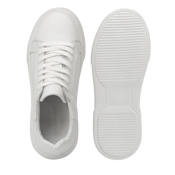 Beyaz Hakiki Deri Kadın Sneaker - K4MEAY068702-B69 - Tergan Four Season