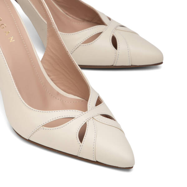 Beyaz Hakiki Deri Kadın Stiletto - K26Y1AY68386-N3O - 3