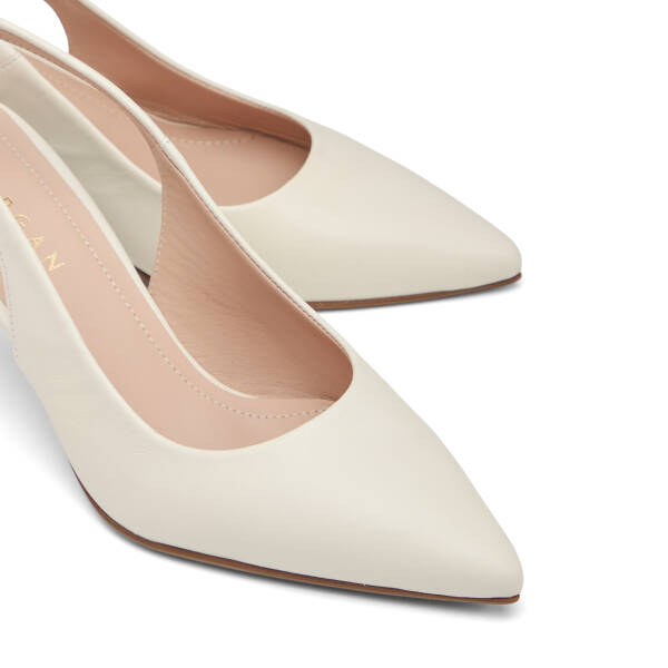 Beyaz Hakiki Deri Kadın Stiletto - K26Y1AY68388-N3O - 3