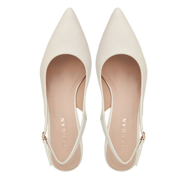 Beyaz Hakiki Deri Kadın Stiletto - K26Y1AY68388-N3O - 5