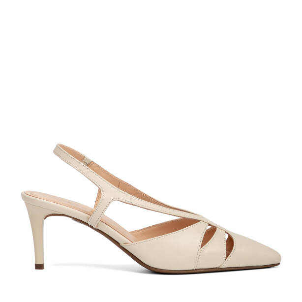 Beyaz Hakiki Deri Kadın Stiletto - K26Y1AY68389-N3O 
