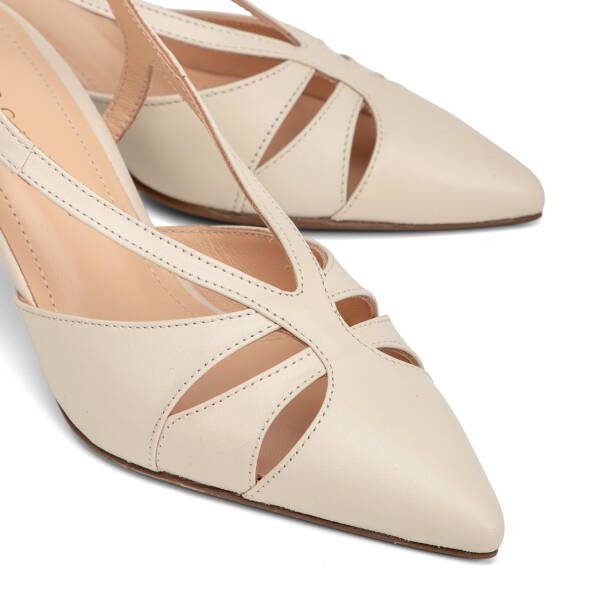Beyaz Hakiki Deri Kadın Stiletto - K26Y1AY68389-N3O - 3