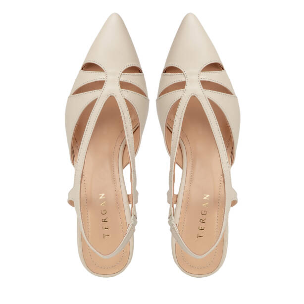 Beyaz Hakiki Deri Kadın Stiletto - K26Y1AY68389-N3O - 5