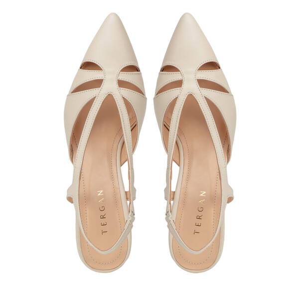 Beyaz Hakiki Deri Kadın Stiletto - K26Y1AY68389-N3O - 5