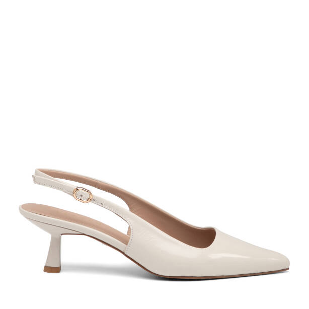 Beyaz Hakiki Rugan Deri Kadın Stiletto - K26Y1AY68391-U4S 